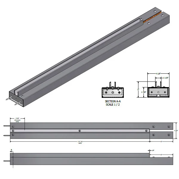 36FHPB - 36" Floating Header Polished Brass