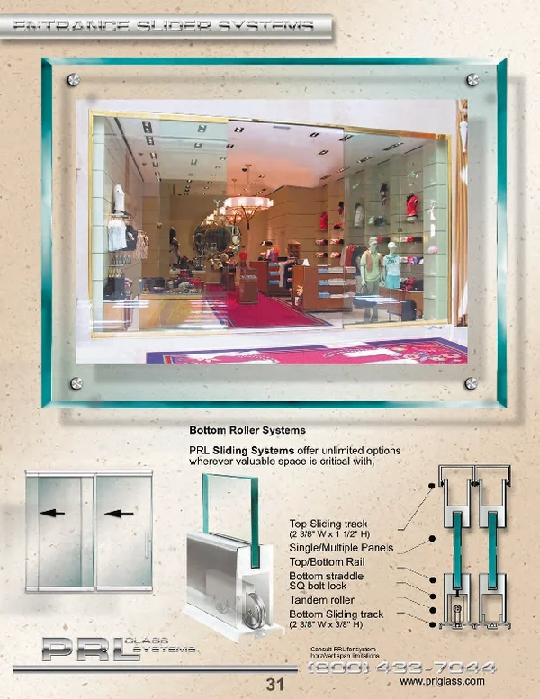 Frameless Sliding Glass Doors - Bottom System